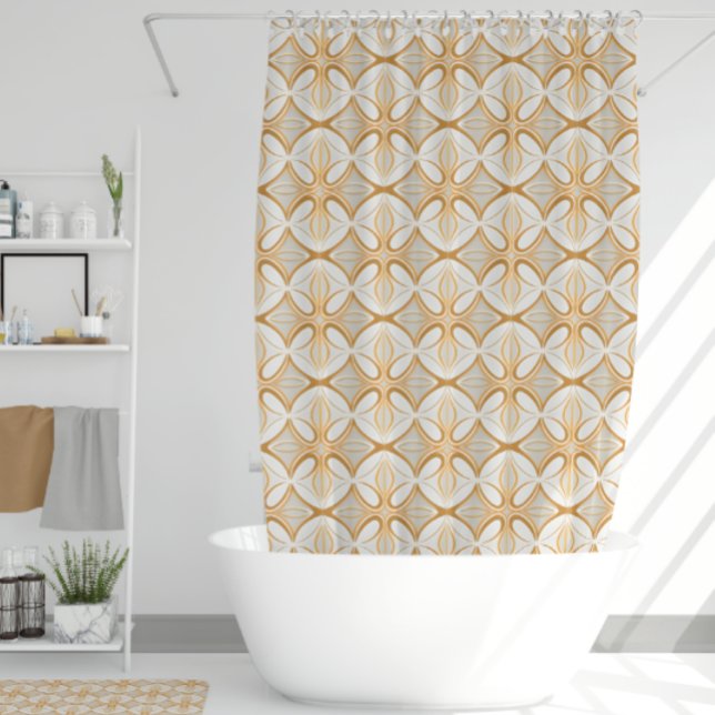 Elegant Gold and Cream Mid Century Modern  Shower Curtain (Creator Uploaded)