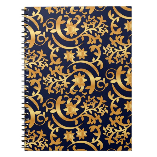 Elegant gold and dark navy notebook (Front)