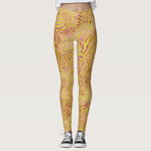 Elegant Gold and Dusty Pink Zebra design Leggings
