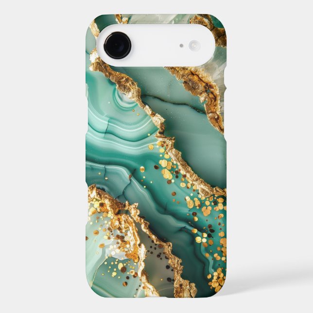 Elegant Gold And Green Marble (Back)