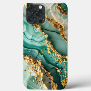Elegant Gold And Green Marble iPhone 13 Pro Max Case