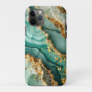 Elegant Gold And Green Marble iPhone 11 Pro Case