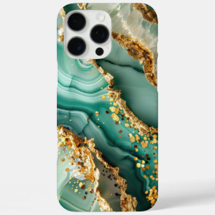 Elegant Gold And Green Marble iPhone 16 Pro Max Case