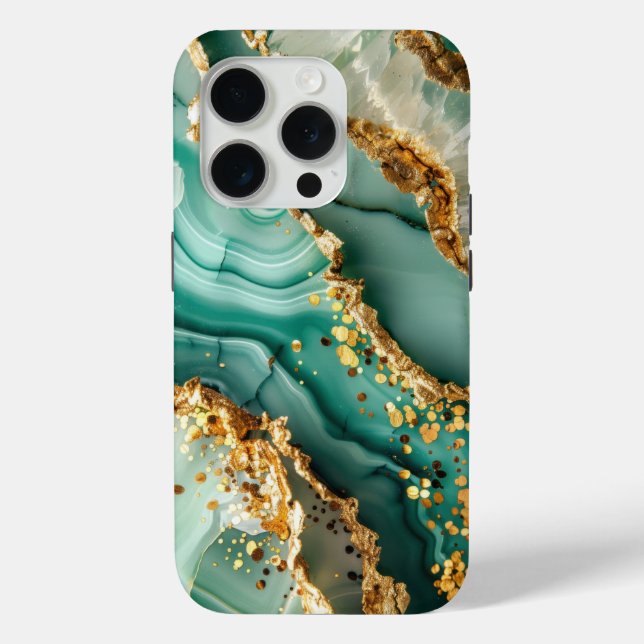 Elegant Gold And Green Marble Case-Mate iPhone Case (Back)