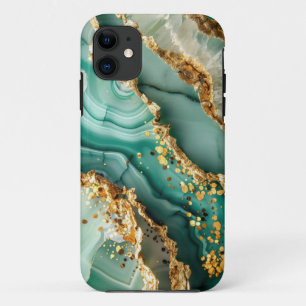 Elegant Gold And Green Marble iPhone 11 Case