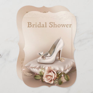 Elegant Gold and Ivory Wedding Bridal Shower Invit Invitation