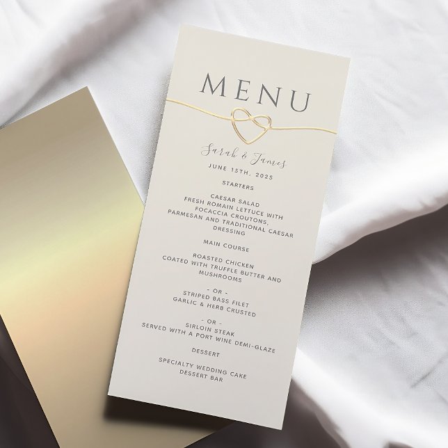 Elegant Gold and Ivory Wedding Menu (Creator Uploaded)