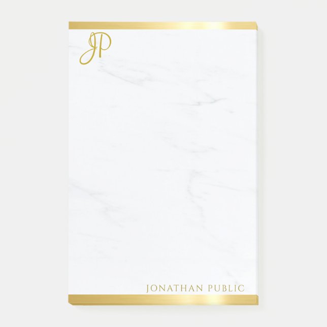 Elegant Gold And Marble Modern Simple Template Post-it Notes (Front)