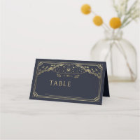 Elegant Gold and Navy Gothic Tarot Card Wedding