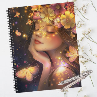 Elegant Gold and Pink Floral with Butterflies Planner