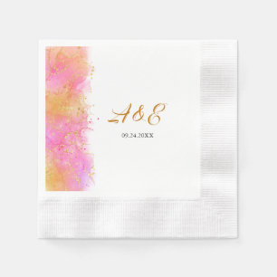 Elegant Gold And Pink Paper Napkin