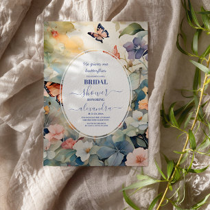 Elegant Gold and Purple Butterfly Bridal Shower  Invitation