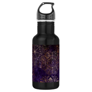 Elegant Gold and Purple Floral Mandala Pattern 532 Ml Water Bottle