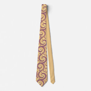 Elegant Gold and Purple Vintage Swirl Pattern Tie