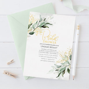 Elegant Gold and Sage Greenery Boho Bridal Shower