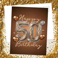 Elegant Gold and Silver Accents 50th Birthday