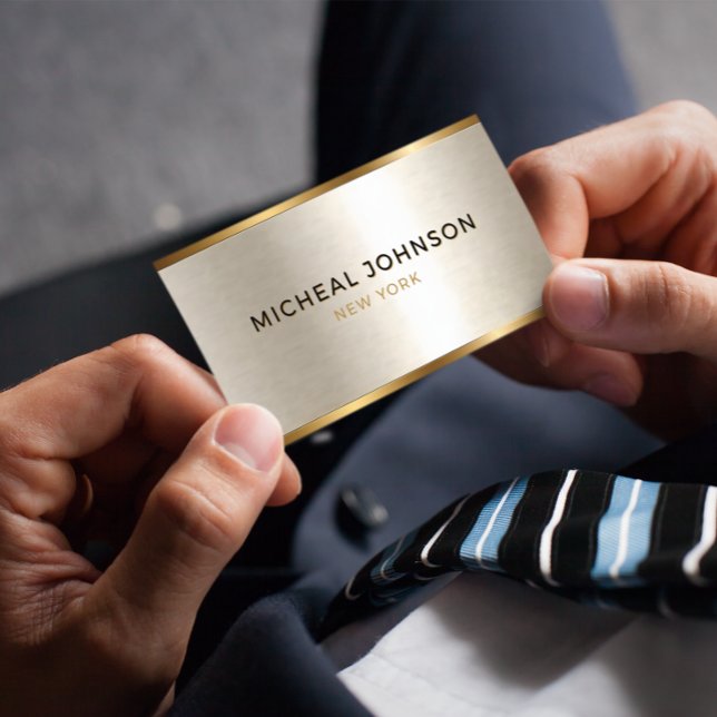 Elegant Gold and Silver Metallic Business Card (Creator Uploaded)