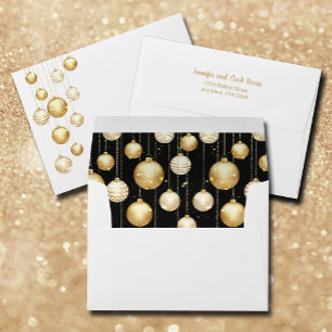 Elegant Gold and White Christmas Ornaments Envelope