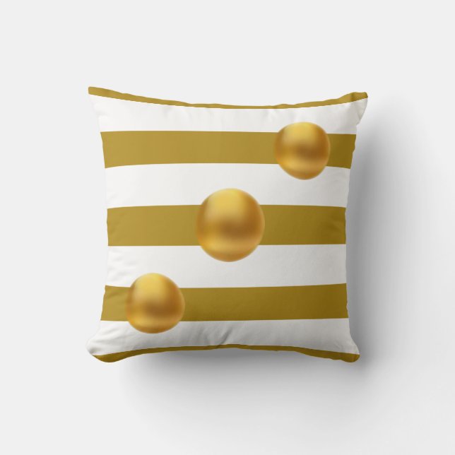 Elegant Gold and White Cushion (Front)