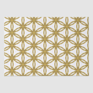 Elegant Gold and White Geometric Pattern Tissue Paper