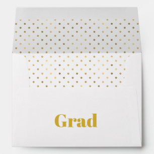 Elegant Gold and White Graduation Envelope