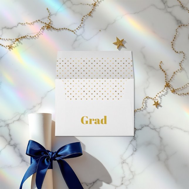 Elegant Gold and White Graduation Envelope (Elegant Gold and White Graduation Envelope)