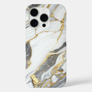 Elegant Gold And White Marble  iPhone 16 Pro Case