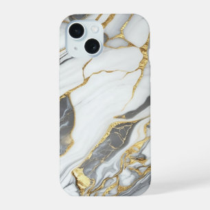 Elegant Gold And White Marble  iPhone 15 Case