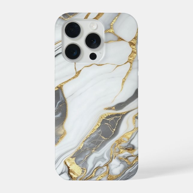 Elegant Gold And White Marble  iPhone Case (Back)