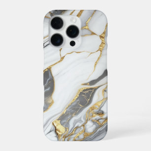 Elegant Gold And White Marble  iPhone 16 Pro Case