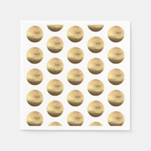 Elegant Gold and White Polka Dots Pattern Chic Napkin