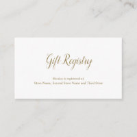 Elegant Gold and White Simple Gift Registry Shower
