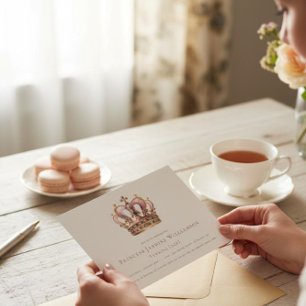 Elegant Gold and White Stripes Princess Birthday  Invitation