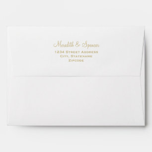 Elegant Gold and White Wedding 5x7 Envelope