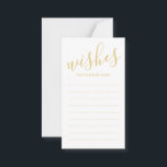 Elegant Gold and White Wedding Advice and Wishes Card<br><div class="desc">Elegant White and Gold Wedding Advice and Wishes Cards
featuring title in gold modern script font style.

Please Note: The foil details are simulated in the artwork. No actual foil will be used in the making of this product.</div>