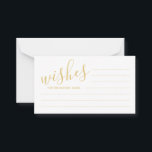 Elegant Gold and White Wedding Advice and Wishes Card<br><div class="desc">Elegant White and Gold Wedding Advice and Wishes Cards
featuring title in gold modern script font style.

Please Note: The foil details are simulated in the artwork. No actual foil will be used in the making of this product.</div>