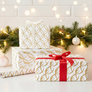 Elegant Gold and White Wedding Couple's Unity Gift Wrapping Paper