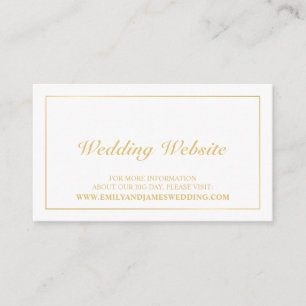 Elegant Gold and White Wedding Website Enclosure Card