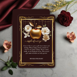 Elegant Gold Apple of Our Eye Baby Shower Enclosure Card