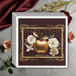 Elegant Gold Apple of Our Eye Baby Shower Napkin