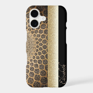 Elegant Gold Arabesque,Glitter,Black-Personalised