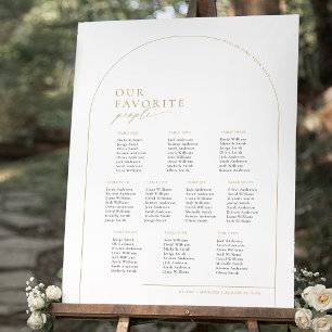 Elegant Gold Arch 10 Tables Welcome Seating Chart