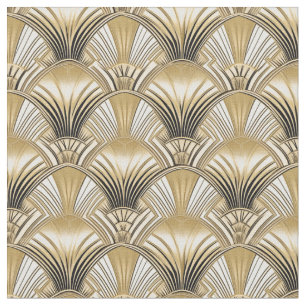 Elegant Gold Art deco Arches Fabric