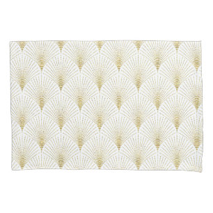 Elegant Gold Art-deco Geometric Pattern Pillowcase
