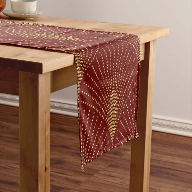 Elegant  & Gold Art-Deco Pattern Short Table Runne Runner (In Situ)