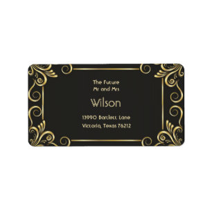 Elegant Gold Art Deco Vintage Return Address Label