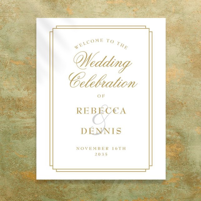Elegant Gold Art Deco Wedding Welcome Sign (Elegant Gold Art Deco Wedding Welcome Sign)