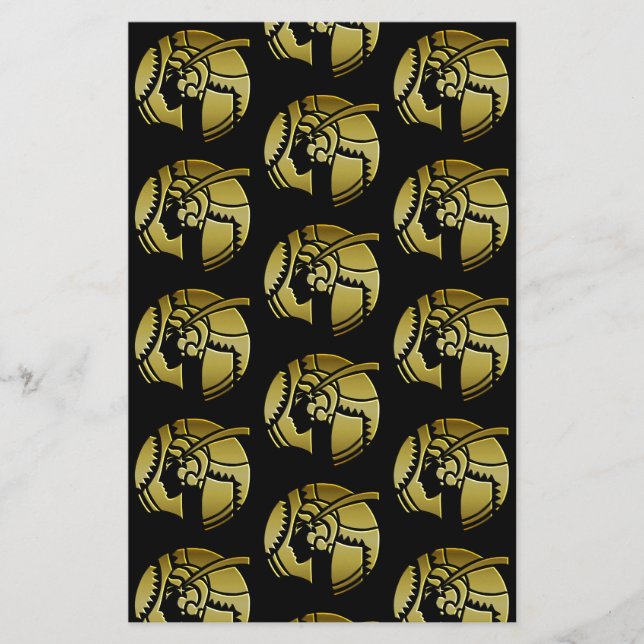 Elegant Gold Art Deco Woman on Black Scrapbooking  (Front)