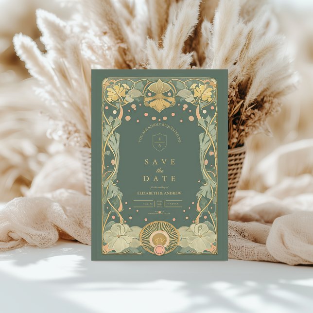 Elegant Gold Art Nouveau Save The Date (Creator Uploaded)