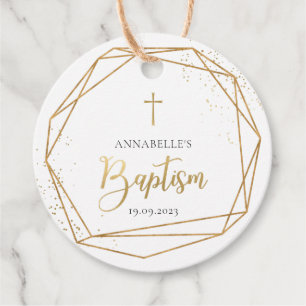 Elegant Gold Baptism Thank You Favour Tags